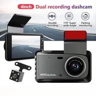 【5 Years Warranty】4 Inch Dash Cam Car Recorder Front and Rear WiFi Dual Channel Recording Full HD 10