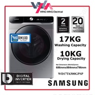 Samsung Front Load Washer Dryer 17KG Wash/8KG Dryer (WD17T6300GP) Washing Machine/Mesin Basuh Auto/洗