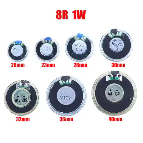 2PCS 8R 32R 0.5W 1W 2W Mini Speaker 8 Ohm 32 Ohm Loud Speaker Diameter 20mm 23mm 26mm 28mm 30mm 32mm