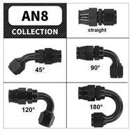 AN6 AN8 AN10 Straight0° 45° 90° 120° 180°Aluminum Reusable PTFE Swivel Fuel Line Hose End Fittings A