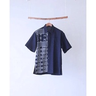 Aydin Navy Gray Woven Shirt