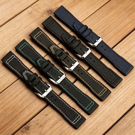 Business & Sport Nylon Canvas Watch Strap, Contrast Stitched Repl.Watch Band, Fit Pilot  Co-branded,