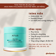 Toner Pad làm dịu phục hồi ANUA PDRN HYALURONIC GLOW PAD 180ml (60 miếng)