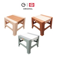 SHINPO Walnut Square Squatting Stool 33x29x29 CM Anti-Slip SIP-390