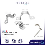 HEMOS PARTS STAINLESS STEEL HIGH QUALITY 20MM-30MM SADDLE PIPE U CABLE CLIP FOR PVC PIPE HM-0056