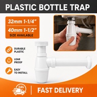 Plastic Bottle L Trap 32mm & 40mm for Plumbing Faucet Basin Washroom Bathroom Kitchen Sink Tap