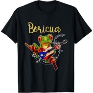 Puerto Rico Coqui Frog Playing Guitar Puerto Rican Boricua T-Shirt