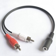 สาย AV 3.5mm Stereo Audio Female Jack to 2 RCA Male Socket to Headphone CABLE 30cm