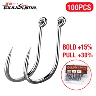 AKAKUMA 100Pcs/Box High Carbon Steel Stainless Barbed Fishing Hooks Durable Head Fishing Accessories