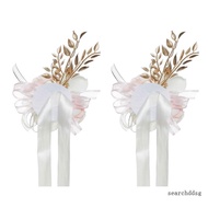 searchddsg Set of 2 Floral Wedding Decor with Ribbon Outdoor Car Door Decoration Simulation Rose Florals Party Decoratio