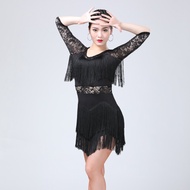 VÁY TUA RUA Khiêu Vũ Latin Quần Áo Biểu Diễn Khiêu Vũ Xã Hội Ren Váy Khiêu Vũ Tiêu Chuẩn Quốc Gia