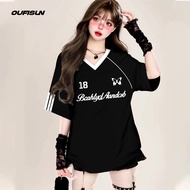 Korean Style Sports Outdoor Football Jersey Women's Style Street Fashion Street Jersey Short Sleeve 