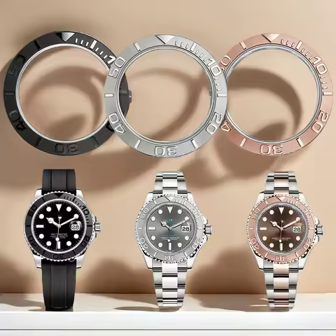 For Rolex Black YACHT-MASTER 38mm 40mm Ceramic Bezel insert Men Watch Rings Parts Submariner Daytona
