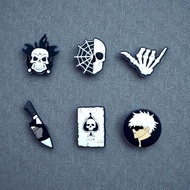 BLACK V2 charm Set with cross sandals, jibbitz sticker button anime cross sandals decorated with car