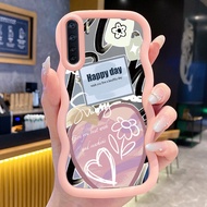 HIJAU MERAH Casing For OPPO A91 F15 Reno 3 Case Casing Love green pink Pattern hp Cesing Macaron Kas
