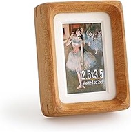Natural Wood Picture Frame,Picture 2x3 with Mat or 2.5x3.5 Without Mat,Standing Desk Photo Frame 2.5