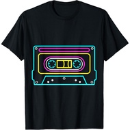 Cassette Neon Tapes Mixtapes 80S 90S Music Songs Retro T-Shirt