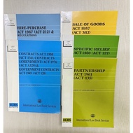 Hire purchase act 1960 Contracts act 1950 Sales of goods act 1957 Specific relief act 1950 Partnersh