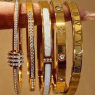 5pcs/Set Personalized Multi-Color Stainless Steel Bracelet & Bangle Set, Unique Design, Fashionable,