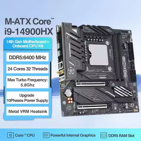 SZBOX DIY PC Gamer Motherboard CPU Combo Core Interposer Kit i9 14900HX / i7 14700HX/14650HX / i5 14
