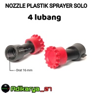 Nozzle sprayer 4 Lubang spuyer plastik spuyer kabut spuyer semprotan hama tangki sprayer SOLO manual