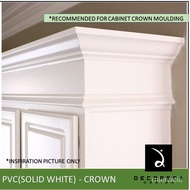 Nnms (MIN ORDER 4 PCS CAN MIX) CORNICE/CROWN-PVC WAINSCOTING MOULDING (SOLID WHITE)