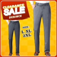 🇲🇾 DESINCE Men Formal Pants Elastic Rubber Waist Man Office Long Pants Work Wear Seluar Kerja Lelaki