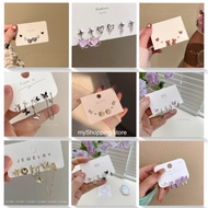 Earring H set Zircon Butterfly Star Camellia Earings for Women Heart Bear Flower Stud Earrings Fashi