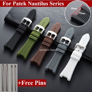 Silicone Rubber Watch Strap for Patek Nautilus 55711 5712 5726 5980 Resin Watch Band 25x13mm Watchba