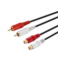 2 RCA Extension Cable Male to Female, Copper Shell Gold-Plated 2RCA Male to 2RCA Female Ca