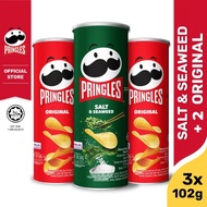 [BUNDLE 3pcs] 2 Pringles Original 102g + 1 Pringles Salt Seaweed 102g