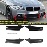 Pair Front Bumper Lip Splitter Spoiler For BMW F10 F11 M Sport 5 Series 520i 530i 2011-2017 Front D