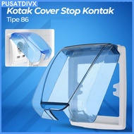 VIP SANJI BOX COVER BELL STOP CONTACT WALL TYPE 86 WATERPROOF RAIN HOUSE S126 BLUE
