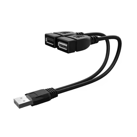 2-Port USB Cable, USB Male to Female Splitter Extension Cord, Charging & Data Transfer for Laptop, C