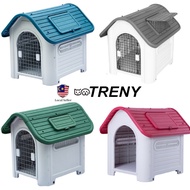 TRENY Outdoor Large Plastic Detachable Wash Pet Dog House Dog Cage Easy To Install Windproof - Green/Blue/Red/Grey (M/L)