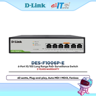 D-Link DES-F1006P-E / DES-F1010P-E / DES-F1018P-E 250M Distance PoE Switch and 2 Uplink Ports