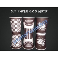 Paper Cup 9 oz contains 50Pcs 9 oz coffee Paper cups with heat-resistant motifs