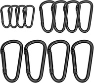 Black Carabiner Clip Includes2 Inch Carbineers Small 2.3" D Ring Clip Large 3 Inch Carabiner Heavy D
