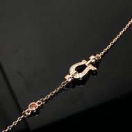 費雷德FRED 新品小紅鑽半鑽迷你馬蹄手鍊 18K金鑲鑽手鏈 BL515035305