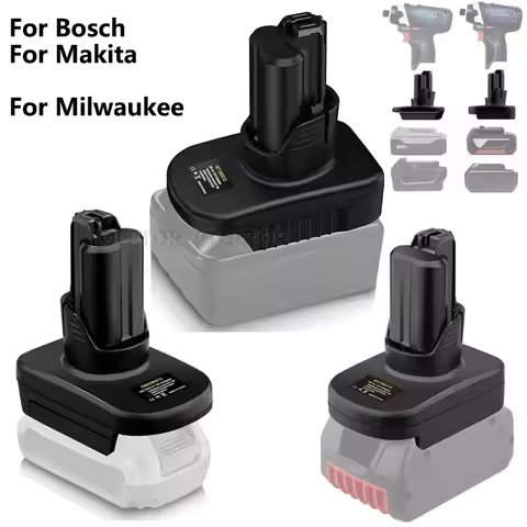 Replacement For Dewalt/Bosch/Makita/Milwaukee 18V Battery Adapter Convert To for Bosch 12V Cordless