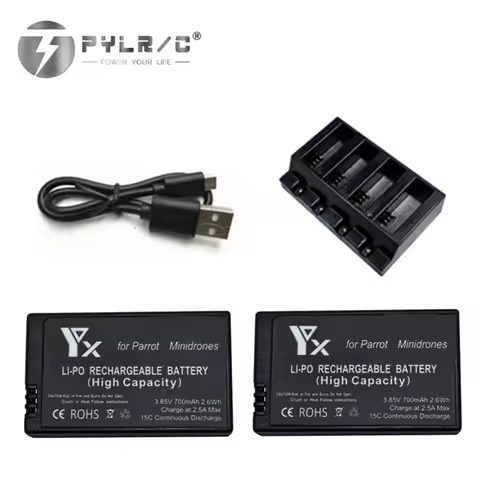 Upgraded 3.85V 700mAh Rechargeable LiPo Battery and charger for Parrot Jumping Sumo Swing Mambo Roll
