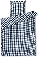 Juna Baek&Bolge Series Twin Duvet Cover Set, Dark Blue/White, Length 86" Width 68", Pillow Size: 20"