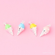Cute Drip Glaze Material Handmade Colorful Epoxy Silver Jewelry Cone Beaded Pendant Accessories s925