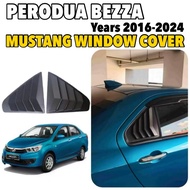2Pcs Perodua Bezza Mustang Sporty Style Window Cover Door Visor Cermin Aksesori Accessories