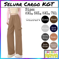 KGT CARGO Bamboo Slack Seluar Cargo Bertali Size 2XL-7XL Perempuan Ladies Cargo Slack Pants Seluar G