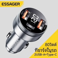 80W Car USB Type C Dual Port Phone Charger PD Fast Charge for iPhone 13 Xiaomi Samsung iPad Laptop T