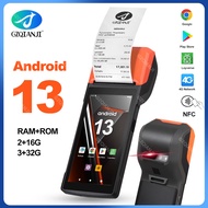 Android 13 PDA with 58mm Thermal Printer 2D Barcode Scanner NFC WIFI Terminal POS System All in One