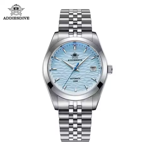 ADDIESDIVE 39mm Mechanical Watch Stainless Steel Luxury Automatic Watches Blue/White Dial Watches 10