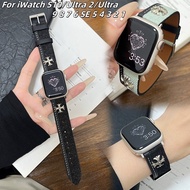 Chrome Hearts Contrast Color Strap for iWatch Series 10 42mm 46mm 9 8 7 6 5 4 SE Ultra 2 Girl Women 
