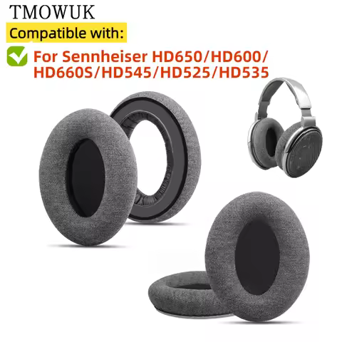 Leather Sleeve Cooling Gel Replacement Earpad for Sennheiser HD650/HD600/HD660S/HD545/HD525/HD535 He